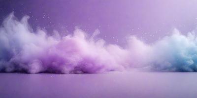 The primary subject of the image is a purple cloud of smoke or dust, which is floating in the air. The setting is a purple sky, which adds to the overall mood of the scene. The visual style of the image is a combination of photo and digital art, creating a unique and eye-catching effect. The colors and mood of the image are predominantly purple, giving it a dreamy and surreal appearance.