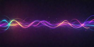 The primary subject of the image is a purple and orange wave, which is the main focus of the image. The setting is a dark background, which contrasts with the vibrant colors of the wave. The visual style is a digital art or illustration, as the wave is depicted in a stylized manner. The dominant colors are purple and orange, creating a lively and energetic atmosphere.