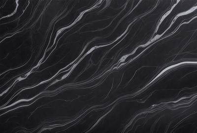 The primary subject of the image is a black and white marble pattern. The setting is a black background, which contrasts with the marble pattern. The visual style is a close-up of the marble pattern, showcasing its intricate details. The colors and mood of the image are predominantly black and white, giving it a classic and elegant appearance.
