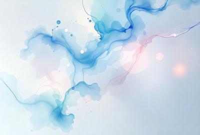 The primary subject of the image is a blue and white water-like pattern, which appears to be a digital art or illustration. The setting is a white background, and the visual style is a combination of digital art and illustration. The dominant colors are blue and white, creating a calm and soothing atmosphere.