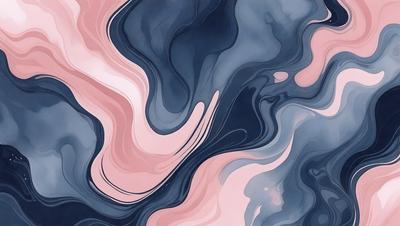 The primary subject of the image is a blue and pink abstract art piece. The setting is a blue and pink background, which complements the artwork. The visual style is a combination of digital art and illustration, creating a unique and eye-catching design. The dominant colors in the artwork are blue and pink, which evoke a sense of calmness and tranquility.