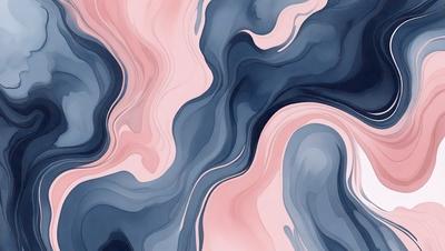The primary subject of the image is a blue and pink abstract art piece. The setting is a blue and pink background, which complements the artwork. The visual style is a combination of digital art and illustration, creating a unique and eye-catching design. The dominant colors in the image are blue and pink, which evoke a sense of calmness and warmth.