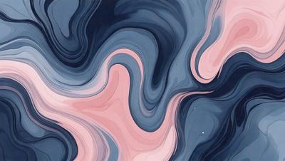 The primary subject of the image is a blue and pink swirl pattern. The setting is a blue background, and the visual style appears to be a digital art or illustration. The dominant colors are blue and pink, creating a vibrant and lively atmosphere.