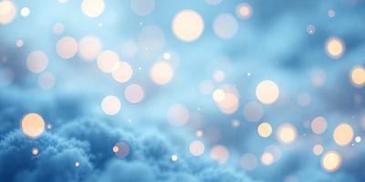 Primary subject: Bright lights in the sky
Setting/background: A cloudy blue sky
Visual style: Digital art
Colors and mood: Bright, vibrant, and lively
