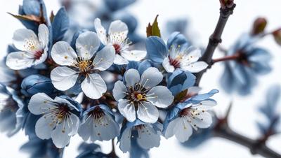 The primary subject of the image is a tree filled with white flowers. The tree is covered in a variety of white flowers, creating a beautiful and lively scene. The setting is outdoors, with the tree being the main focus of the image. The visual style is a close-up of the tree, showcasing the details of the flowers. The colors and mood of the image are predominantly white, giving it a serene and peaceful atmosphere.
