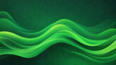 The primary subject of the image is a green wave or a green water-like pattern. The setting is a dark background, which contrasts with the green wave. The visual style appears to be a digital art or illustration, as the green wave is depicted in a detailed and artistic manner. The colors and mood of the image are predominantly green, creating a serene and calming atmosphere.