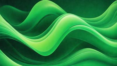 The primary subject of the image is a green, swirling, and curling pattern. The setting is a dark background, which contrasts with the vibrant green color of the pattern. The visual style appears to be a digital art or illustration, as the pattern is intricate and detailed. The colors and mood of the image are predominantly green, creating a sense of movement and energy.