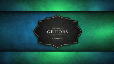 Primary subject: A logo for Sapirius' Geerios
Setting/background: A green background
Visual style: Digital art
Colors and mood: Green and blue