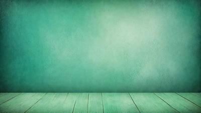 The primary subject of the image is a green wall with a wooden floor. The setting is a room with a green wall and a wooden floor. The visual style is a photo, and the colors and mood are predominantly green, creating a calm and serene atmosphere.