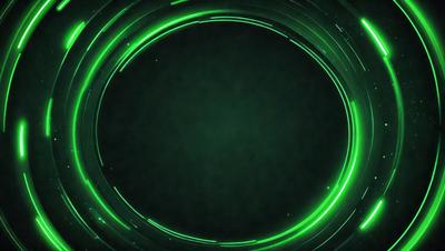 The primary subject of the image is a green circle, which appears to be a neon light or a green circle with a green background. The setting is a dark background, which contrasts with the bright green circle. The visual style is a close-up of the green circle, emphasizing its vibrant color. The colors and mood of the image are predominantly green, creating a lively and energetic atmosphere.