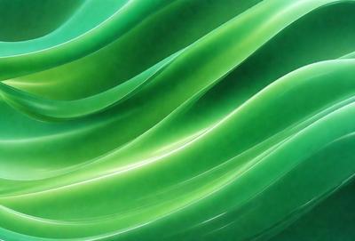 The primary subject of the image is a large, vibrant green wave or swirl, which appears to be a digital art or illustration. The setting is a background of a similar green color, creating a cohesive and visually appealing scene. The visual style is modern and artistic, with the green wave being the focal point of the image. The colors and mood of the image are predominantly green, giving it a lively and fresh atmosphere.