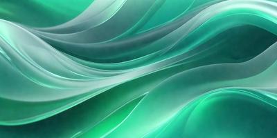 The primary subject of the image is a green and white wave, which is the main focus of the scene. The wave is set against a blue background, creating a vibrant and lively atmosphere. The visual style of the image is a combination of photo and digital art, giving it a unique and artistic appearance. The dominant colors in the image are green and white, which contribute to the overall mood of the scene.