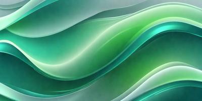 The primary subject of the image is a green and blue wave pattern, which is the main focus of the image. The setting is a blue and green ocean, with the wave pattern as the background. The visual style is a digital art or illustration, as the wave pattern is created using digital tools. The dominant colors are green and blue, giving the image a calm and serene atmosphere.
