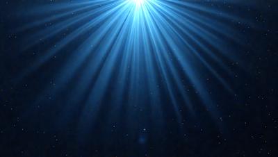 The primary subject of the image is a bright, shining light source, possibly a star or a light bulb, located in the middle of the frame. The setting is a dark, star-filled sky, creating a contrasting backdrop for the light source. The visual style appears to be a digital art or illustration, as the light source is depicted with a distinct, artistic quality. The colors and mood of the image are predominantly dark and dramatic, with the bright light source standing out against the star-