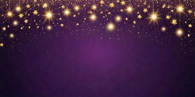 The primary subject of the image is a purple background with a starry pattern. The setting is a night sky, and the visual style is a combination of a photo and digital art. The colors are predominantly purple, and the overall atmosphere is serene and celestial.