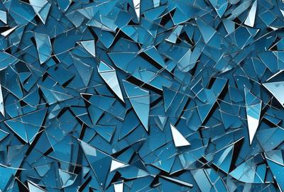 The primary subject of the image is a close-up of a blue glass surface, which appears to be a blue glass wall or a blue glass background. The setting is a dark room, which contrasts with the bright blue glass. The visual style is a close-up of the blue glass, showcasing its unique texture and color. The colors and mood of the image are predominantly blue, creating a calm and serene atmosphere.