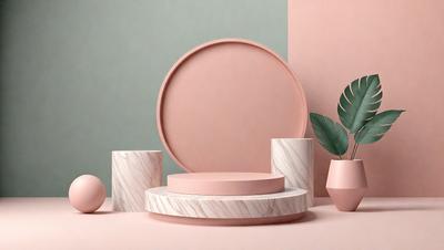 The primary subject of the image is a pink mirror, which is placed on a table. The setting is a room with a pink wall, and the visual style is a photo. The dominant colors in the image are pink and white, creating a warm and inviting atmosphere.