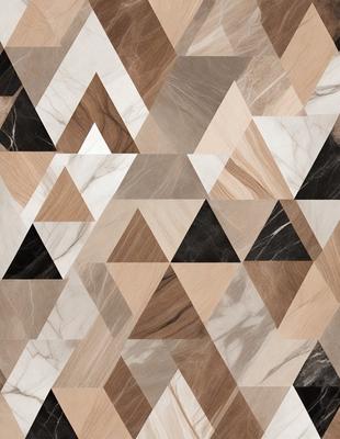 The primary subject of the image is a patterned marble tile. The setting is a black and white photo of the tile, which showcases its intricate design. The visual style is a close-up of the tile, highlighting its unique texture and pattern. The colors and mood of the image are predominantly black and white, giving it a classic and elegant appearance.