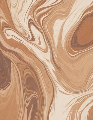 The image features a brown and white marbled pattern on a wooden surface. The primary subject is the intricate and visually appealing design of the marbled pattern. The setting is a wooden table or countertop, providing a natural and earthy backdrop for the pattern. The visual style is a combination of natural elements and artistic design, creating a unique and eye-catching pattern. The colors and mood of the image are warm and inviting, with the brown and white tones evoking a sense of comfort and elegance