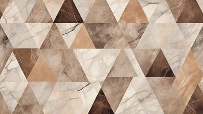 The primary subject of the image is a marble tile pattern. The setting is a marble tile surface, which serves as the background. The visual style is a combination of photo and digital art, creating a unique and intricate pattern. The colors and mood of the image are predominantly neutral, with a focus on the marble tiles and their intricate design.