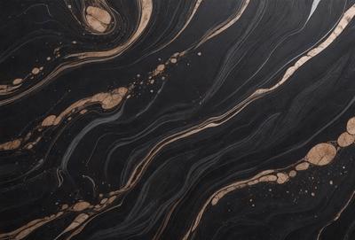 The primary subject of the image is a close-up of a wooden surface with a black and brown color scheme. The setting is a dark room, and the visual style appears to be a combination of a photo and a drawing. The dominant colors are black and brown, creating a moody atmosphere.