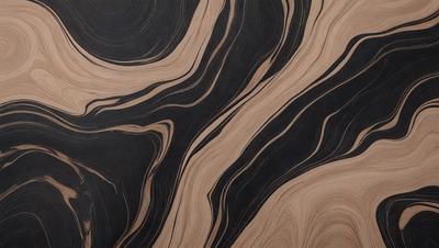 The primary subject of the image is a wooden surface with a unique and intricate pattern. The setting is a close-up view of the wooden surface, showcasing the details of the pattern. The visual style is a combination of a photo and a digital art, as the wooden surface appears to be a photograph with a digital artistic touch. The colors and mood of the image are predominantly black and white, giving it a modern and sophisticated appearance.