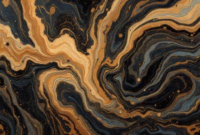 The primary subject of the image is a close-up of a swirling, colorful pattern, possibly a painting or a textured surface. The setting appears to be a dark background, which contrasts with the vibrant colors of the pattern. The visual style suggests that the image is a digital art or illustration, with a focus on the intricate details of the swirling pattern. The colors and mood of the image are lively and dynamic, with a sense of depth and complexity in the swirling design.
