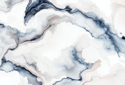 The primary subject of the image is a white and blue marbled pattern, which is the main focus of the image. The setting is a white and blue marbled surface, which serves as the backdrop for the pattern. The visual style of the image is a combination of photo and digital art, creating a unique and artistic representation of the marbled pattern. The dominant colors in the image are white and blue, giving it a clean and calming atmosphere.