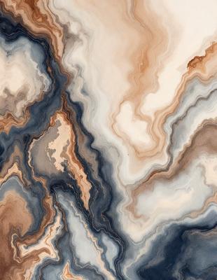The primary subject of the image is a marbled stone, which is the main object, scene, or focus of the image. The setting/background features a marbled stone surface, which is the environment, backdrop, or surface visible in the image. The visual style of the image is a photo, as it is a real-life photograph of the marbled stone. The colors and mood of the image are predominantly brown and white, giving it a natural and earthy atmosphere.
