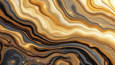 The primary subject of the image is a close-up of a marble-like stone with a patterned texture. The setting is a natural environment, possibly a rock formation or a stone wall. The visual style is a combination of a photo and a digital art, as it appears to be a close-up of a natural stone with a digital art-like pattern. The colors and mood of the image are predominantly earthy tones, giving it a natural and organic feel.