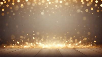 The primary subject of the image is a large, shiny, and glittering star. The setting is a white background, which provides a clean and minimalistic appearance. The visual style is a combination of photo and digital art, creating a unique and eye-catching effect. The colors and mood of the image are predominantly gold and shiny, giving it a warm and inviting atmosphere.
