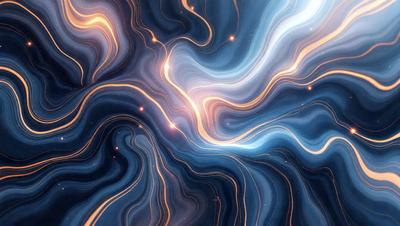 The primary subject of the image is a blue and orange swirling pattern, which appears to be a digital art or illustration. The setting is a dark background, which contrasts with the vibrant colors of the swirling pattern. The visual style suggests a creative and artistic approach to the image. The dominant colors are blue and orange, creating a lively and energetic atmosphere.