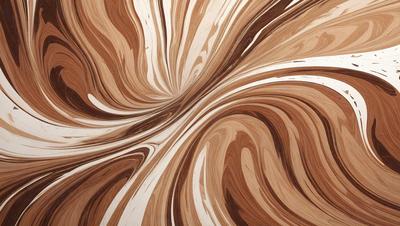 The primary subject of the image is a wooden table with a swirling pattern on it. The table appears to be made of wood and has a unique design that resembles a spiral. The setting is indoors, and the visual style is a combination of a photo and a digital artwork. The colors and mood of the image are warm and inviting, with the wooden table serving as the focal point of the scene.