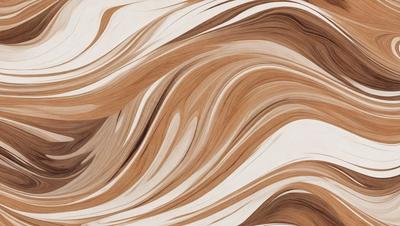 The primary subject of the image is a wooden surface with a swirling pattern. The setting is a room with a wooden floor, and the visual style is a combination of a photo and a drawing. The colors and mood of the image are warm and inviting, with the wooden surface being the main focus.