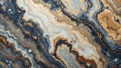 The primary subject of the image is a close-up of a rock formation, showcasing its intricate and textured patterns. The setting is a natural environment, with the rock formation being the main focus of the scene. The visual style of the image is a close-up, which emphasizes the details and textures of the rock formation. The colors and mood of the image are predominantly earthy tones, giving it a natural and rugged appearance.