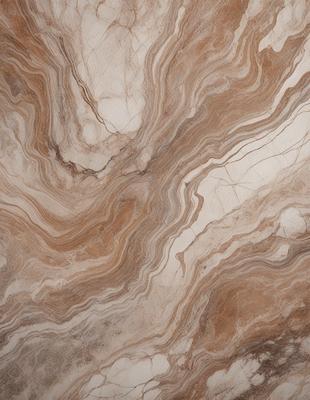The primary subject of the image is a marble-like stone surface with a patterned texture. The setting is a natural environment, possibly a rock formation or a stone wall. The visual style is a close-up of the stone surface, showcasing its intricate pattern and texture. The colors and mood of the image are predominantly earthy tones, giving it a natural and organic feel.