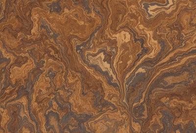 The primary subject of the image is a close-up of a wooden surface with a unique and intricate pattern. The setting is a room with a wooden floor, and the visual style appears to be a close-up of a textured surface. The colors and mood of the image are dominated by earthy tones, giving it a natural and warm atmosphere.
