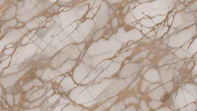 The primary subject of the image is a marble surface with a gold-like pattern. The setting is a room with a white background. The visual style is a close-up of the marble surface, showcasing its intricate design. The colors and mood of the image are predominantly white and gold, giving it a luxurious and elegant appearance.