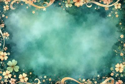 The primary subject of the image is a green background with a white frame. The setting is a cloudy sky, and the visual style is a digital art or illustration. The colors are predominantly green and white, creating a calm and serene atmosphere.