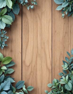 The primary subject of the image is a wooden door with a paneled design. The door is surrounded by greenery, including a plant with large leaves and a vine. The setting is an outdoor environment, with the door being the main focal point. The visual style is a photo, capturing the natural elements and textures of the wooden door and the surrounding greenery. The colors and mood of the image are predominantly green, with the wooden door and the greenery creating a serene and natural atmosphere.