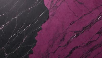 The primary subject of the image is a marble countertop with a purple background. The setting is a kitchen or a similar environment where countertops are commonly found. The visual style is a close-up of the marble countertop, showcasing its texture and color. The colors and mood of the image are predominantly purple, giving it a sophisticated and elegant appearance.