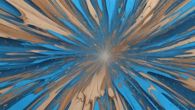 The primary subject of the image is a blue and brown swirling pattern, which appears to be a painting or a digital artwork. The setting is a blue background, and the visual style suggests that it is a digital art or a painting. The colors and mood of the image are predominantly blue and brown, creating a sense of depth and complexity in the swirling pattern.
