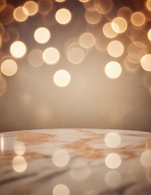 The primary subject of the image is a table with a marble top. The table is set against a backdrop of a brightly lit room, possibly a dining area. The visual style of the image is a combination of a photo and digital art, creating a unique and eye-catching effect. The colors and mood of the image are predominantly white and bright, giving the scene a clean and inviting atmosphere.