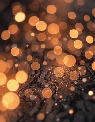 The primary subject of the image is a close-up of a pattern of bright lights, which creates a visually striking and captivating scene. The setting is a dark background, which contrasts with the bright lights, making them stand out even more. The visual style of the image is a combination of digital art and photography, as the lights are captured in a way that resembles a painting or drawing. The colors and mood of the image are predominantly warm and vibrant, with the bright lights creating a sense