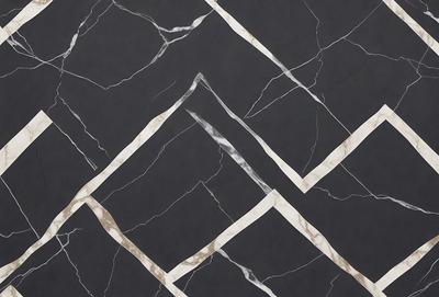 The primary subject of the image is a patterned tile floor. The setting is a room with a black and white checkered floor, which adds a unique and visually appealing touch to the space. The visual style of the image is a close-up of the floor, showcasing the intricate design and patterns. The colors and mood of the image are predominantly black and white, creating a classic and timeless atmosphere.