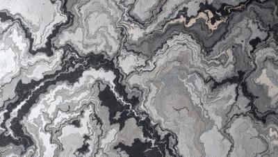 The primary subject of the image is a close-up of a marble surface with a pattern of black and white. The setting is a rocky surface, possibly a marble countertop or a wall. The visual style appears to be a close-up of the marble, showcasing its intricate patterns. The colors and mood of the image are predominantly black and white, giving it a classic and elegant appearance.