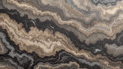 The primary subject of the image is a marble-like stone with a unique pattern. The setting is a close-up of the stone, showcasing its intricate design. The visual style is a combination of a photo and digital art, as the image appears to be a close-up of a natural stone with a digital art-like pattern. The colors and mood of the image are predominantly dark, with the marble-like stone being the main focus.
