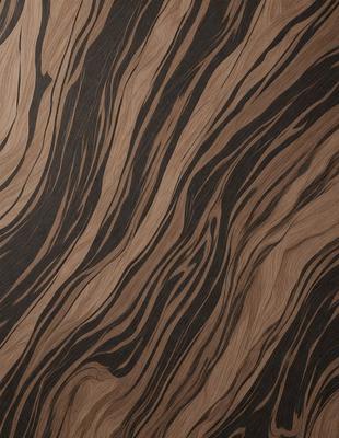 The primary subject of the image is a wooden surface with a unique and intricate pattern. The setting is a close-up view of the wooden surface, showcasing the details of the pattern. The visual style is a close-up of the wooden surface, which gives a sense of depth and texture. The colors and mood of the image are predominantly dark, with the wooden surface being the main focus.
