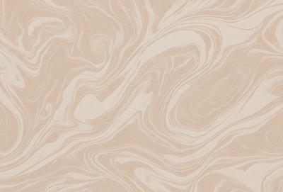 The primary subject of the image is a patterned wallpaper with a brown and white color scheme. The setting is a room with a wall covered in the patterned wallpaper. The visual style is a close-up of the wallpaper, showcasing the intricate design. The colors and mood of the image are warm and inviting, with the brown and white tones creating a cozy atmosphere.