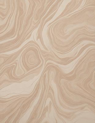 The primary subject of the image is a wooden wall with a unique and intricate design. The setting is a room with a wooden floor, and the visual style appears to be a combination of a photo and a digital art or illustration. The dominant colors are brown and beige, creating a warm and earthy atmosphere. The wooden wall features a pattern of swirls and curves, adding a sense of depth and texture to the space.